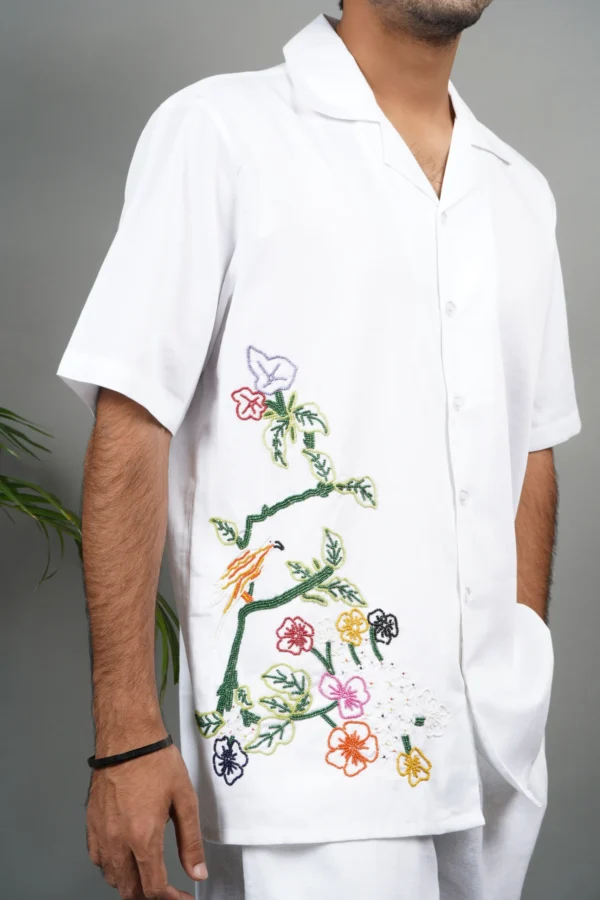 Floral Canopy Cuban Collar Shirt
