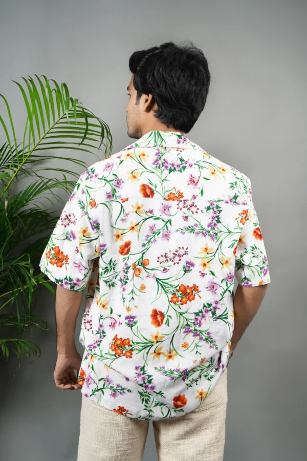 Floral Elegance Cotton-Linen Shirt - Image 4