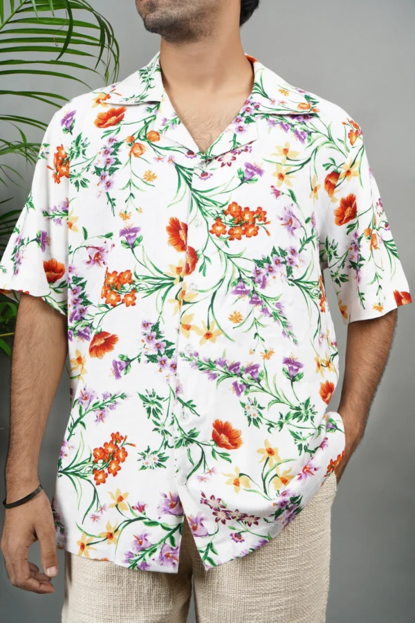 Floral Elegance Cotton-Linen Shirt - Image 2