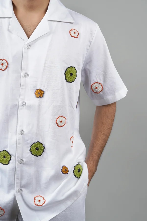 Embroidered Summer Blooms Shirt