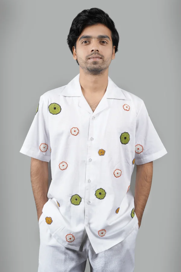 Embroidered Summer Blooms Shirt