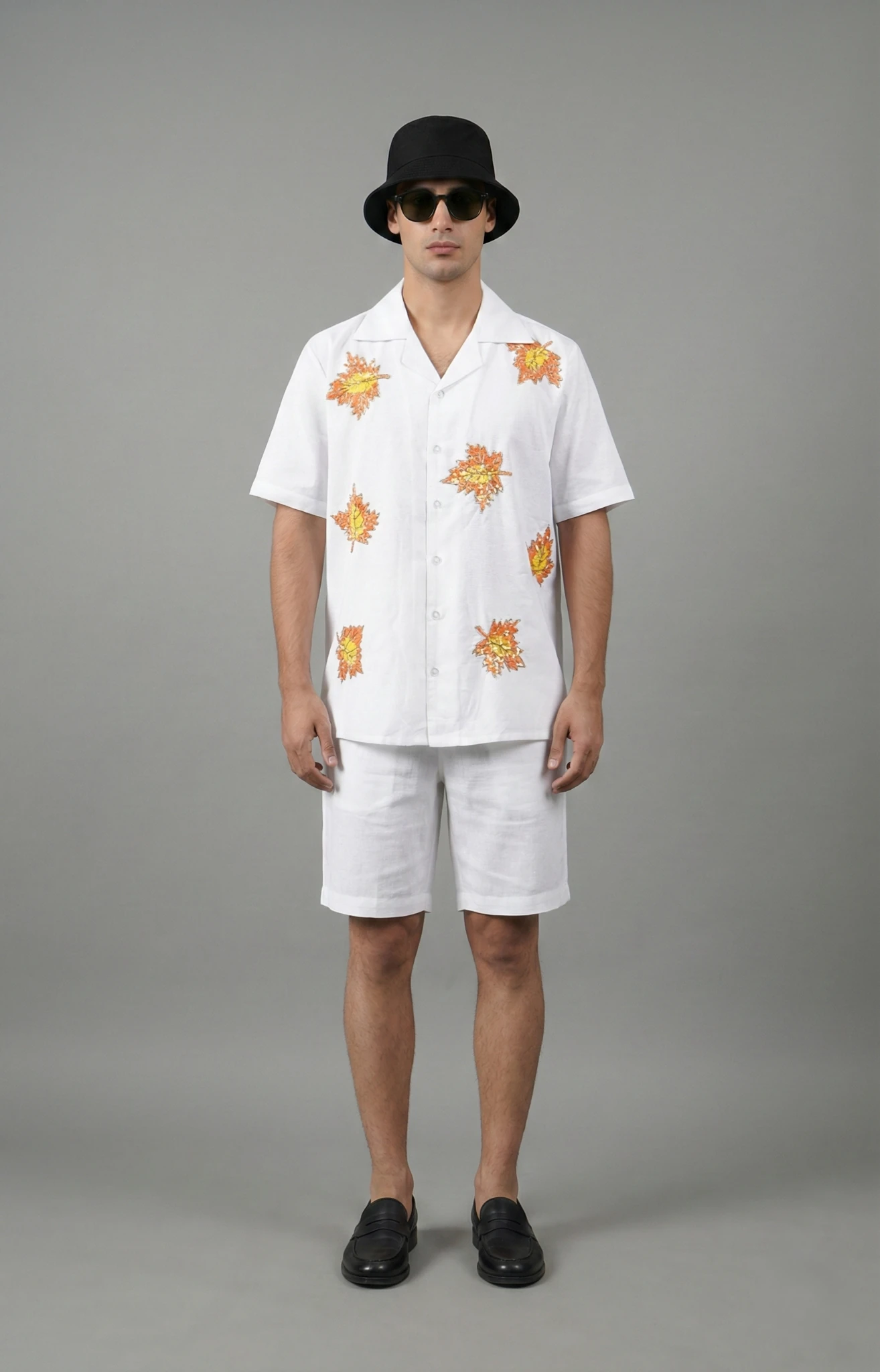 Hand-Embroidered-Autumn-Leaf-Cuban-Collar-Shirt-Cotton-Linen-Made-to-Order-Front.JPG