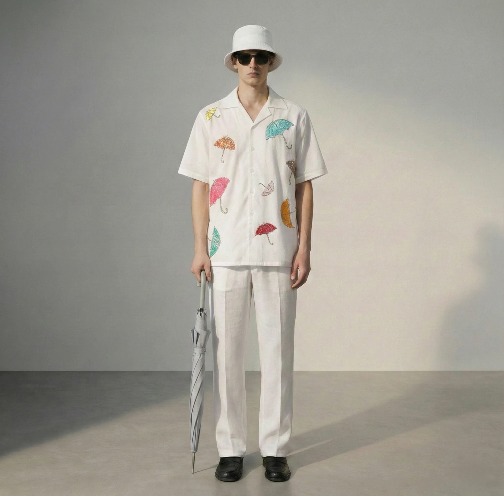 Hand-Embroidered-Umbrella-Shirt-for-Men-Cuban-Collar-Cotton-Summer-Resort-Gift-for-her-front.JPG