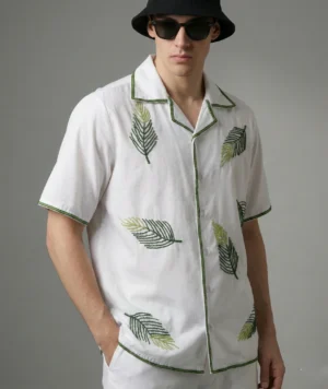 Handmade-Leaf-Embroidered-Cotton-Shirt-Nature-Motif--Unisex-Relaxed-Fit-Made-to-Order.1