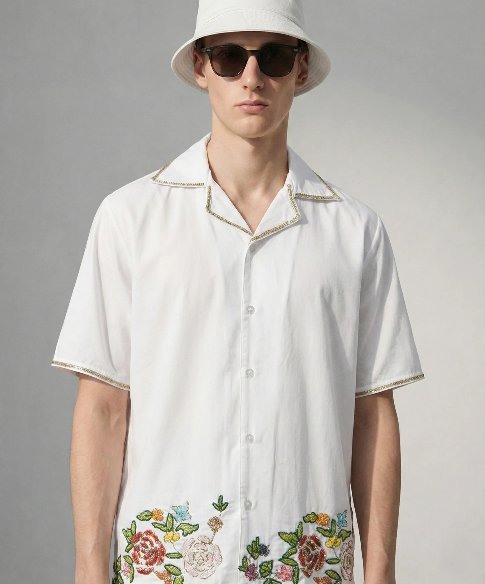 Custom-Handmade-Cotton-Shirt-for-Men-Floral-Embroidered-Cuban-Collar-Gift-for-her-closeup.JPG