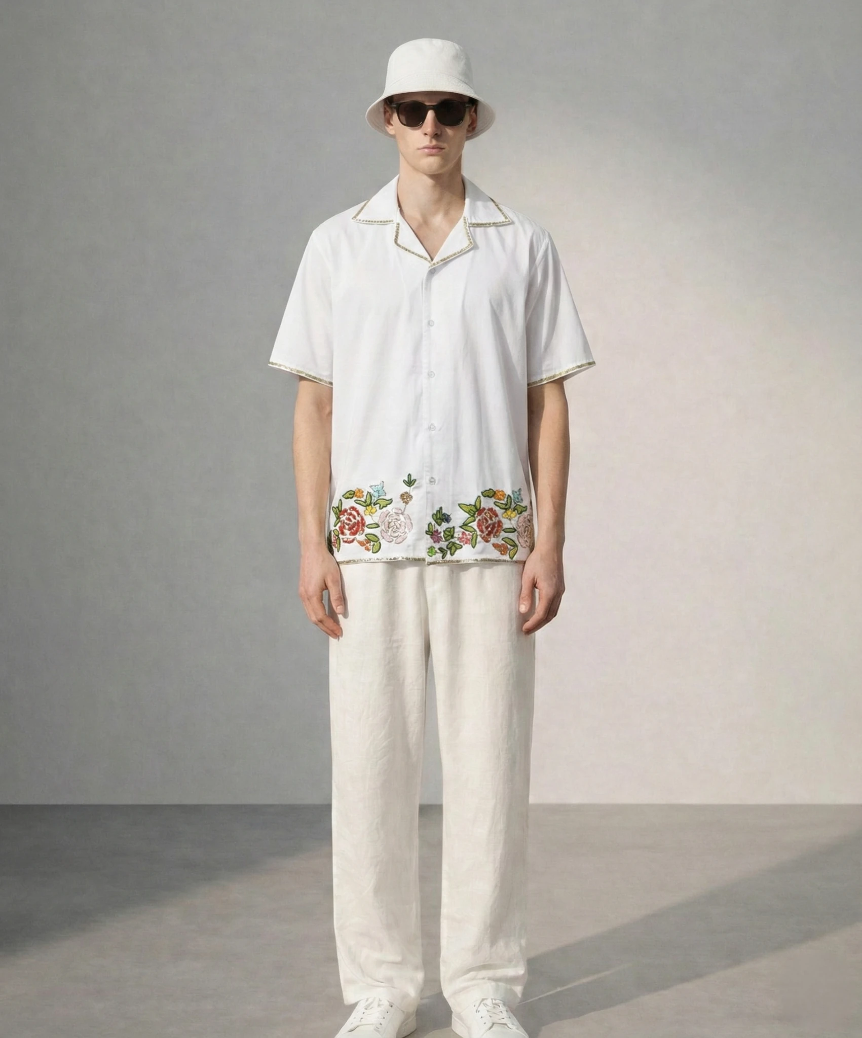 Custom-Handmade-Cotton-Shirt-for-Men-Floral-Embroidered-Cuban-Collar-Gift-for-her-full-view.JPG