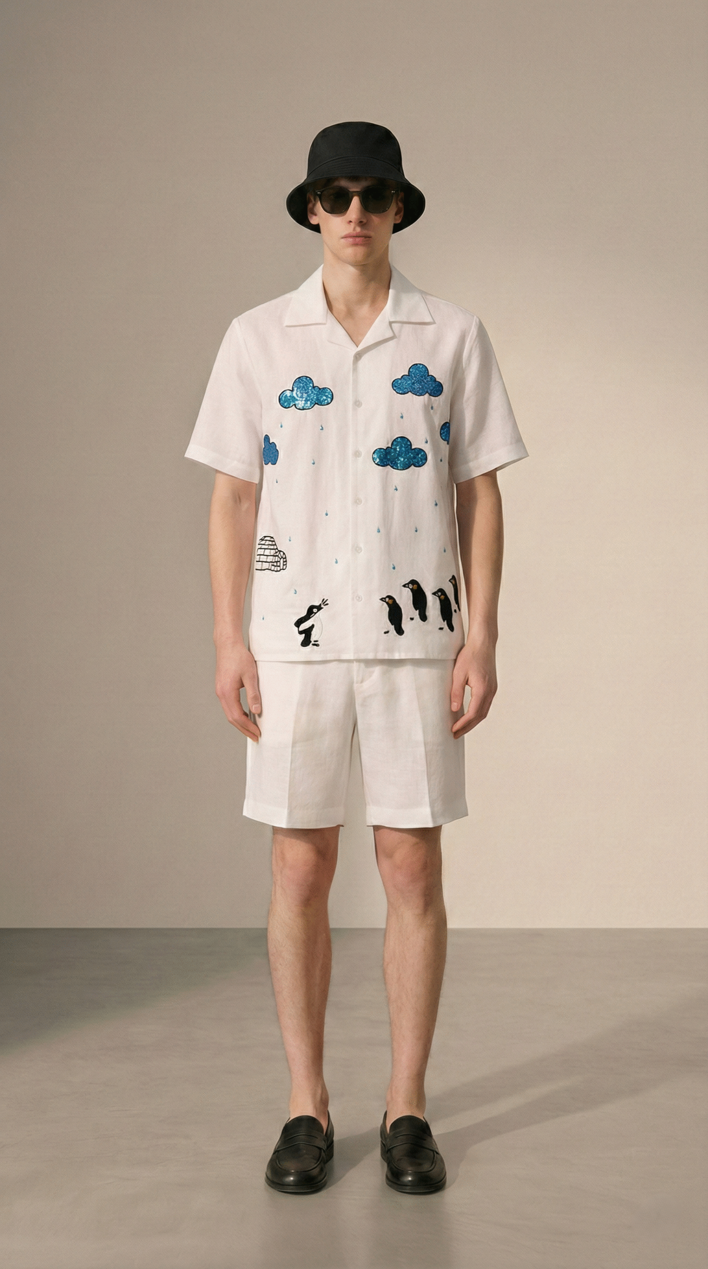 Penguin Haven Handcrafted Cuban Collar Shirt