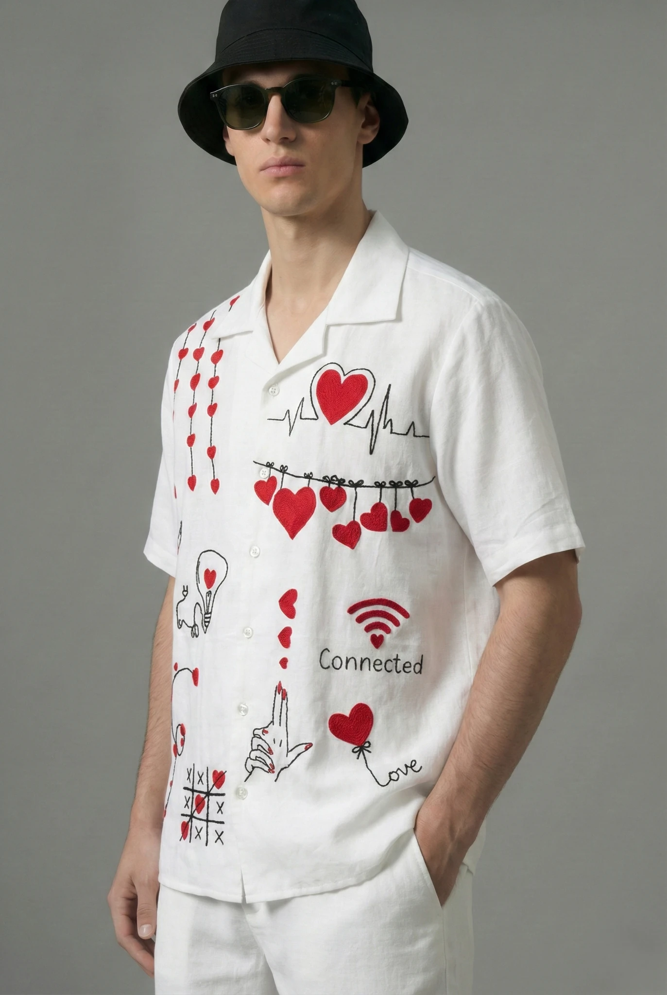 Connected-Love-Cotton-Linen-Cuban-Collar-Shirt-side