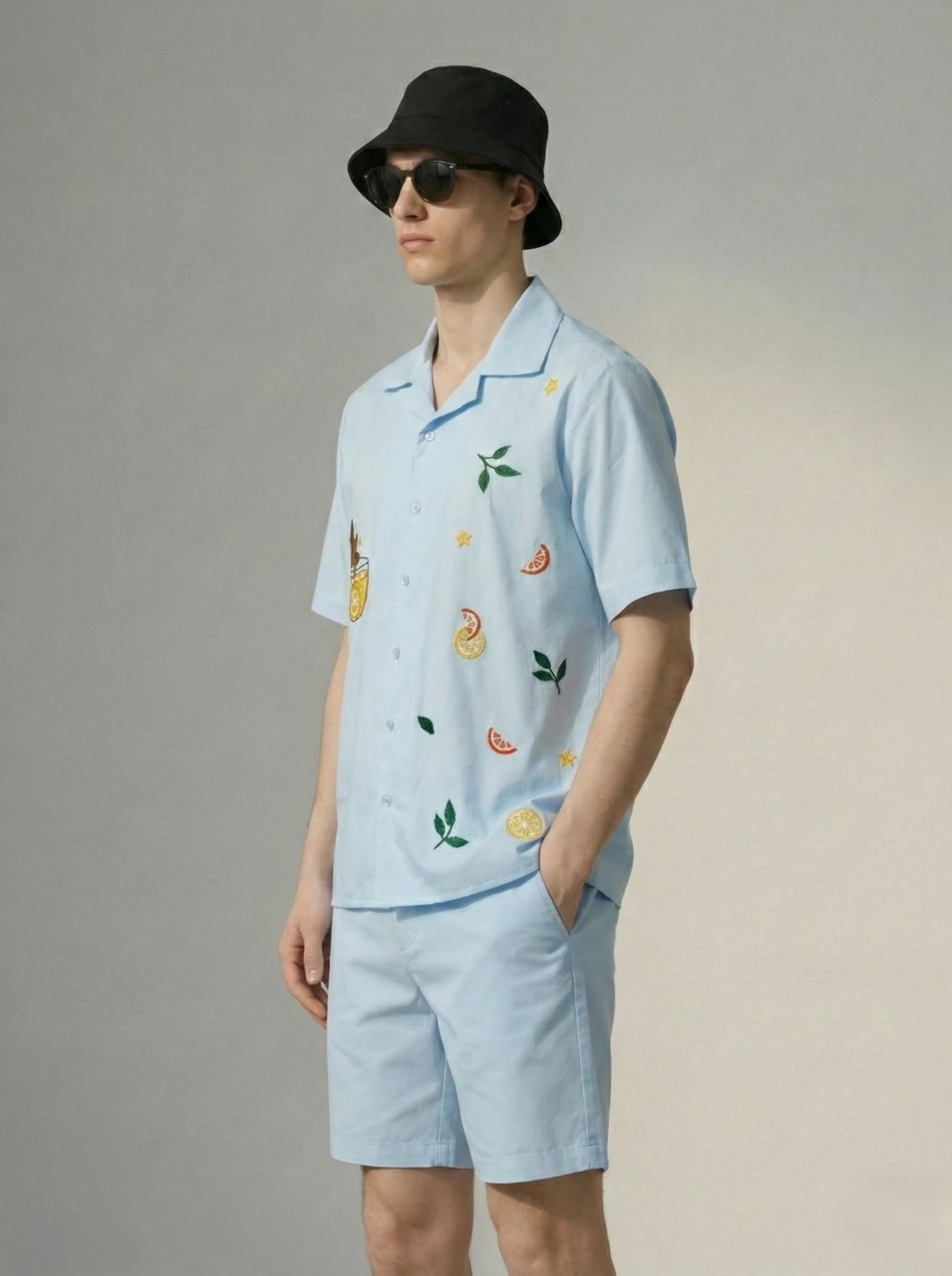 Embroidery-Citrus-Cuban-Collar-Shirt-Painted-and-Embroidery-Cotton-Art-Gift-for-Cat-Lover-side2