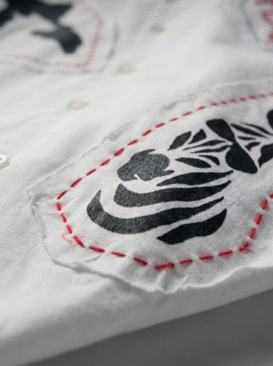 Le Animal Patch Art Shirt – Handcrafted 100% Cotton with Embroidery & Patchwork