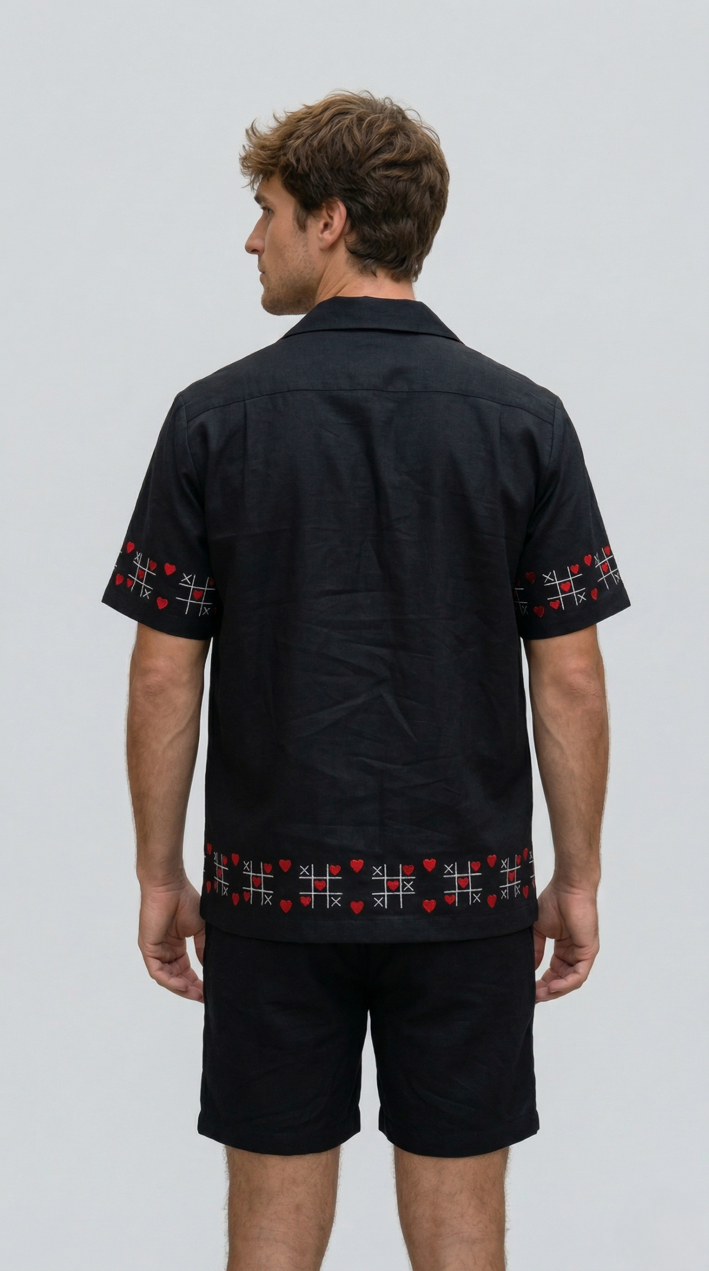 black shirt back view minimal design