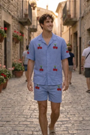 mens-linen-cherry-embroidered-shirt-shorts-set-front-2-view.jpg
