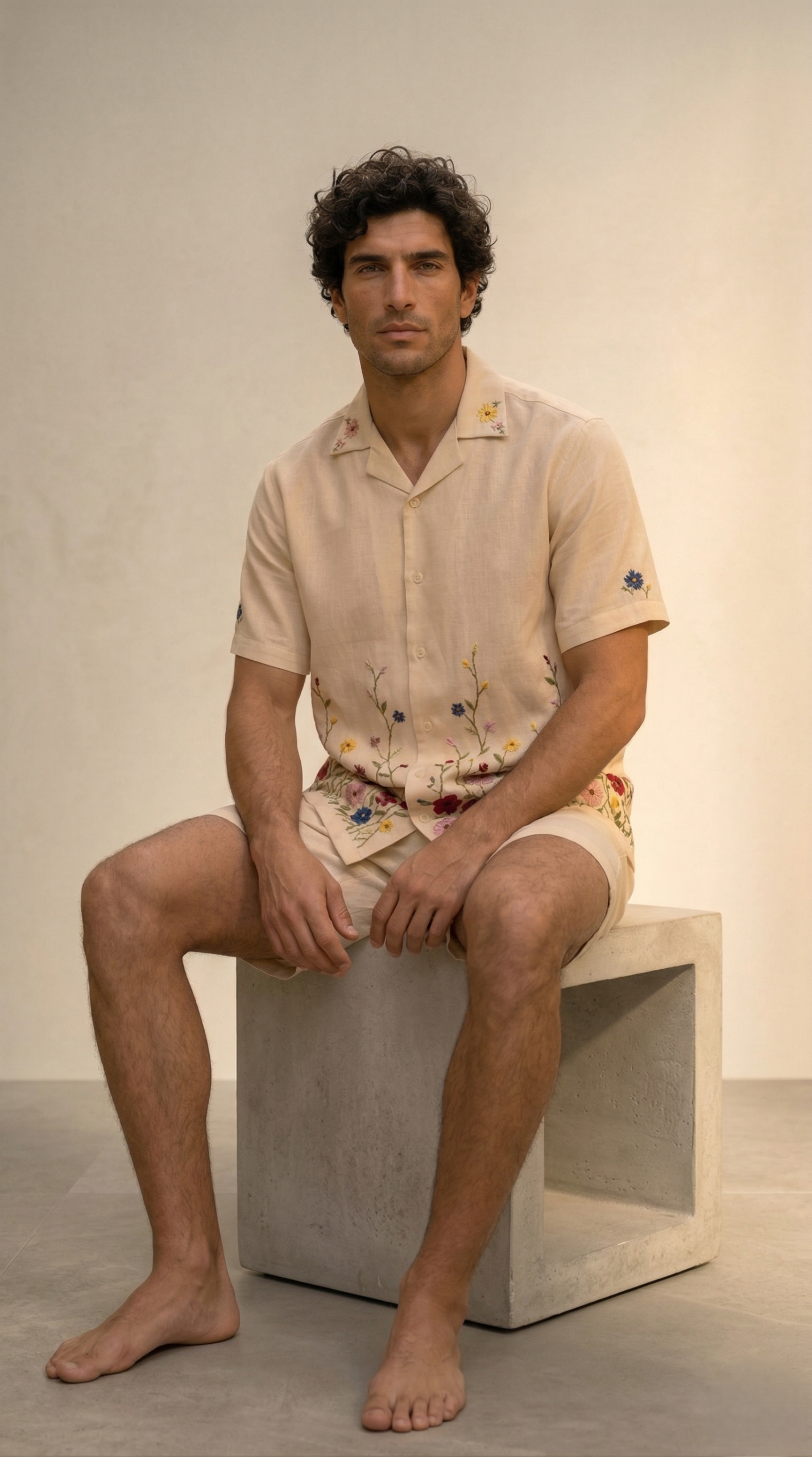 floral embroidery shirt minimal luxury fashion