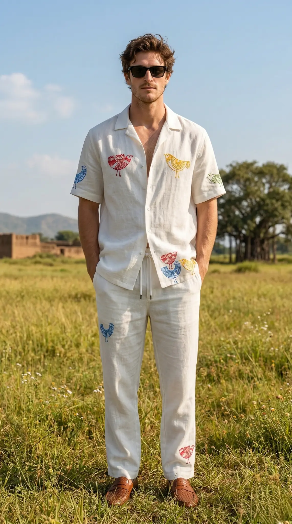 white-linen-coord-set-men-bird-embroidered-shirt-pant-front-village-view.jpg(2)