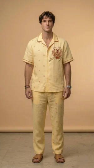 yellow-linen-coord-set-men-owl-heart-embroidery-front1.jpg