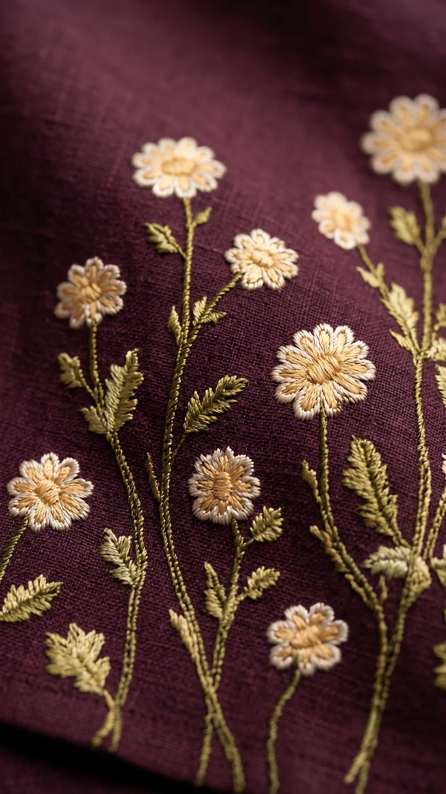 Luxury Burgundy Floral Embroidered Linen Cotton Cuban Collar Shirt and Shorts Set for Men by Liibula